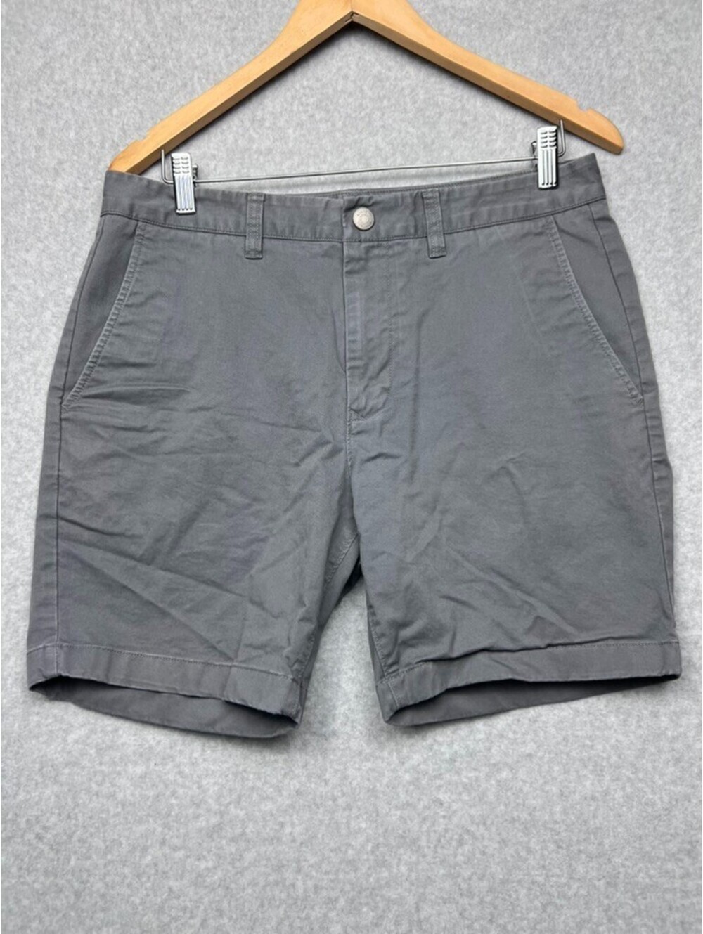 Bonobos Stretch Washed Chino Shorts Mens 32 Gray Slim 7'' Inseam Preppy Summer